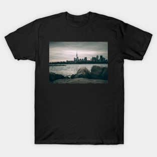Black and White Moody Toronto Cityscape Photograph T-Shirt